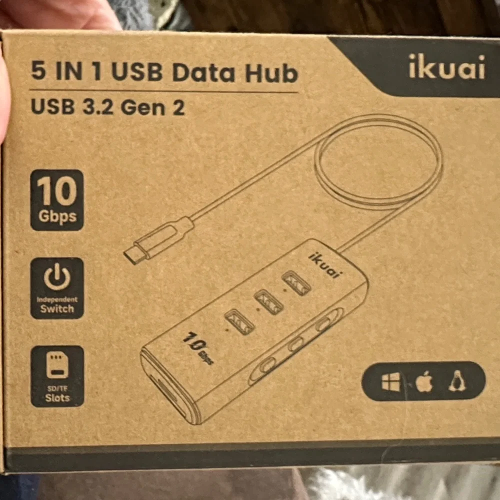 Gray USB-C Hub Adapter